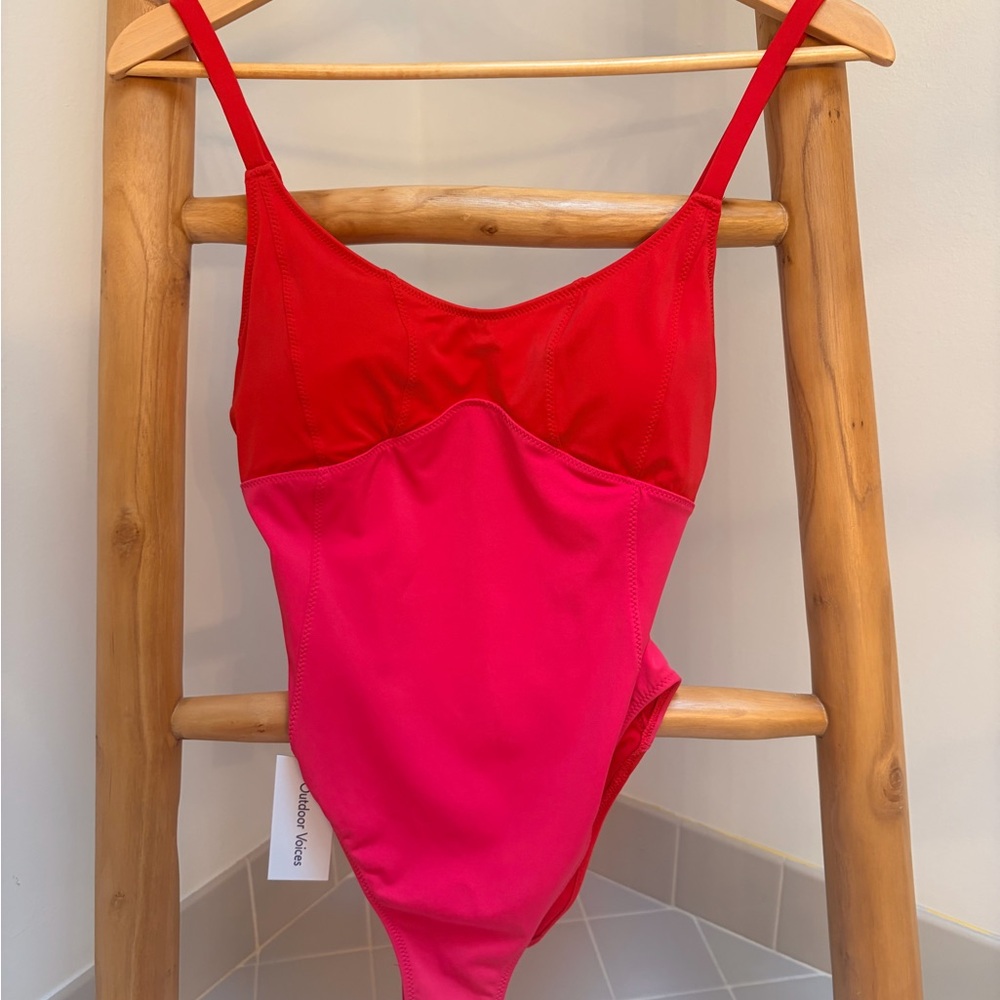 Outdoor Voices Cherry & Hot Pink One-Piece